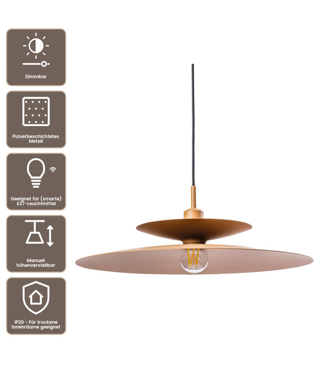 Artdelight Design-Pendelleuchte Linares - Braun