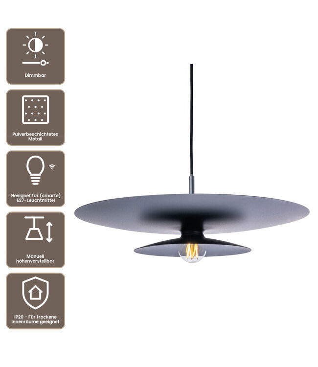 Artdelight Design-Pendelleuchte Linares - Schwarz