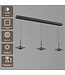 Artdelight Design-LED-Pendelleuchte Madison 3L - Schwarz/Rauchglas