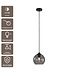 Artdelight Glas-Pendelleuchte Marino 20 cm - Rauchgrau