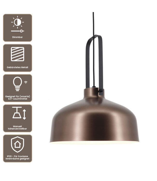 Artdelight industrielle Pendelleuchte Mendoza - Bronze/Schwarz