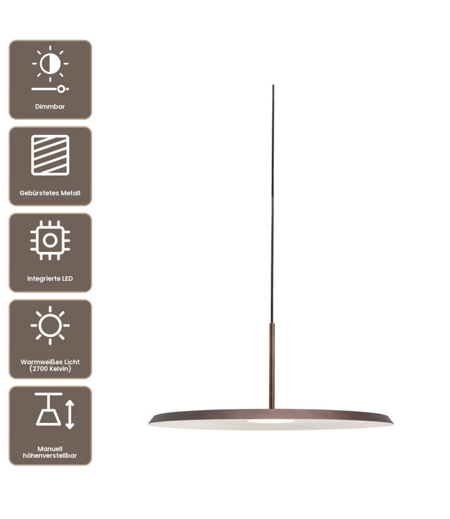 Artdelight Design-LED-Pendelleuchte Osorno - Kupfer