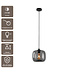 Artdelight Glas-Pendelleuchte Preston 24 cm - Rauchgrau