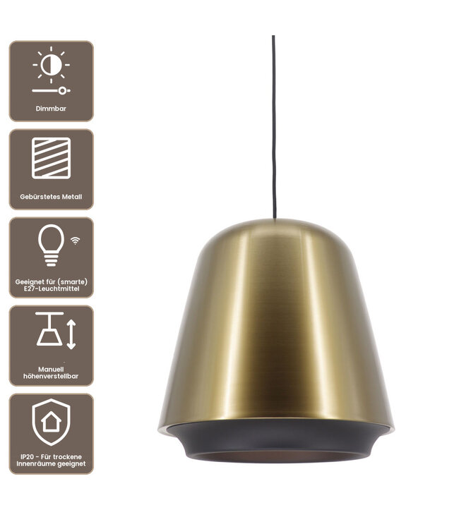 Artdelight industrielle Pendelleuchte Santiago - Bronze/Schwarz