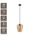 Artdelight Glas-Pendelleuchte Tombo 23 cm - Bernstein