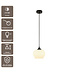 Artdelight elegante Glas-Pendelleuchte Windsor 18,5 cm - Weiß