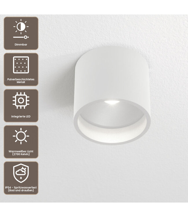 Artdelight Moderne LED-Deckenleuchte Ormond - Weiß