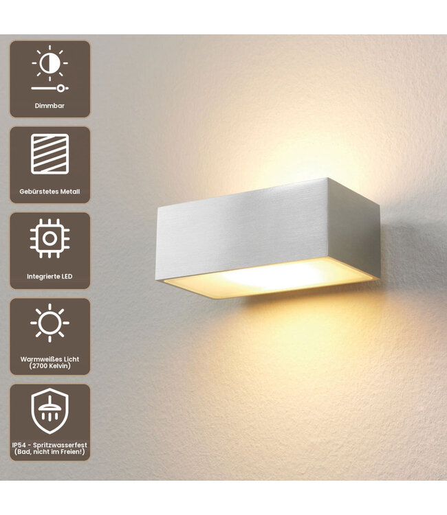 Artdelight Moderne LED-Wandleuchte Eindhoven 100 - Aluminium
