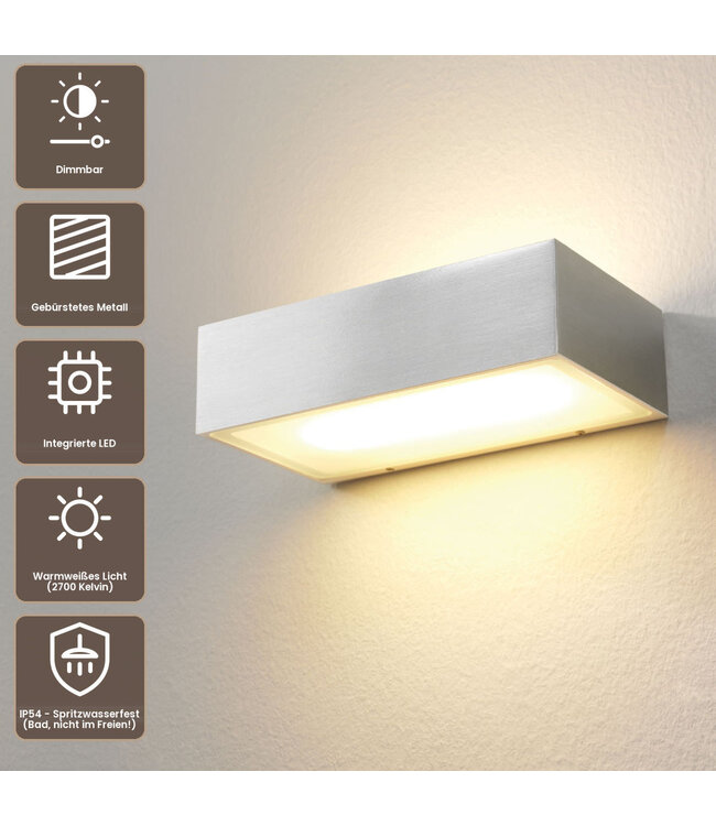 Artdelight Moderne LED-Wandleuchte Eindhoven 150 - Aluminium