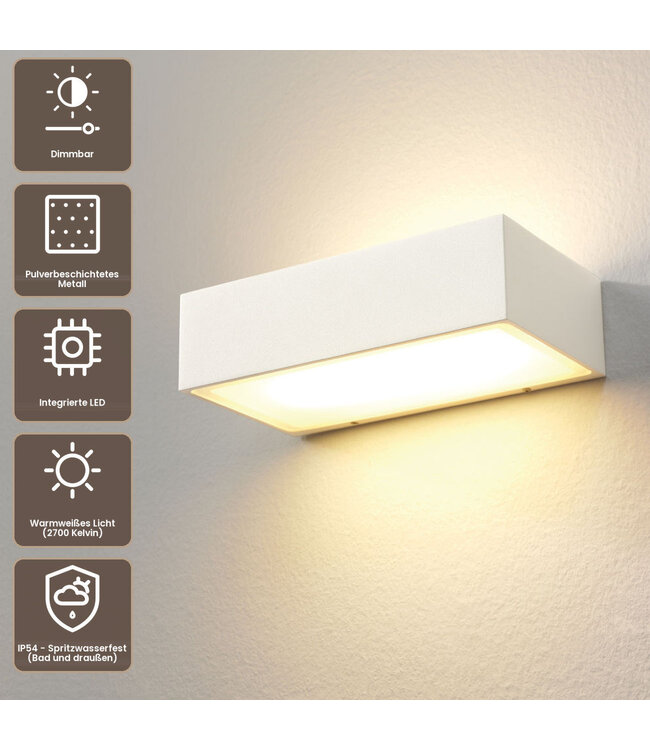 Artdelight Moderne LED-Wandleuchte Eindhoven 150 - Weiß