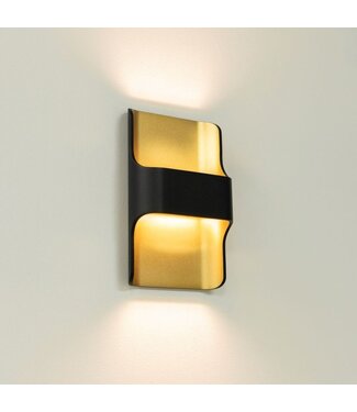 Artdelight LED-Wandleuchte Dallas - Schwarz/Mattgold