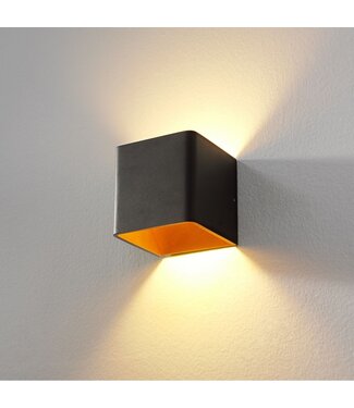 Artdelight LED-Wandleuchte Fulda - Schwarz/Kupfer