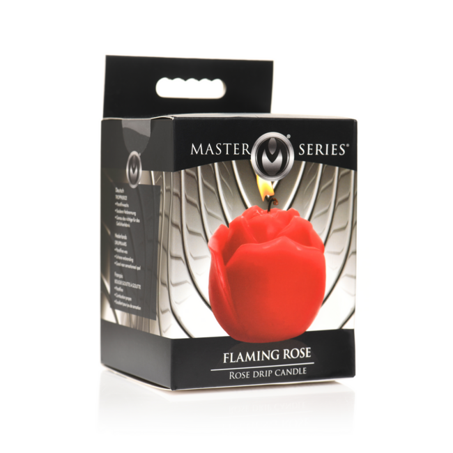 Red Flaming Rose Drip Candle