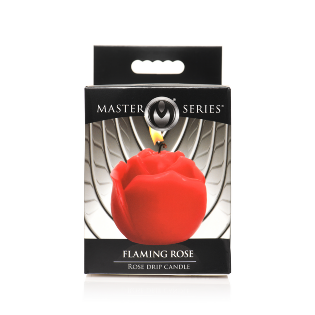 Red Flaming Rose Drip Candle