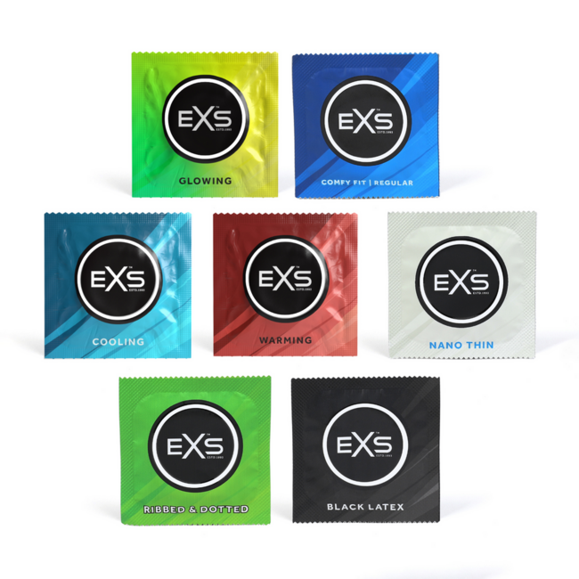 EXS 48-Pack Variety Condoms Latex, Flavoured & Ultra-Thin
