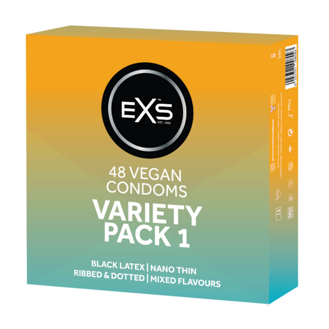 EXS 48-Pack Variety Condoms Latex, Flavoured & Ultra-Thin