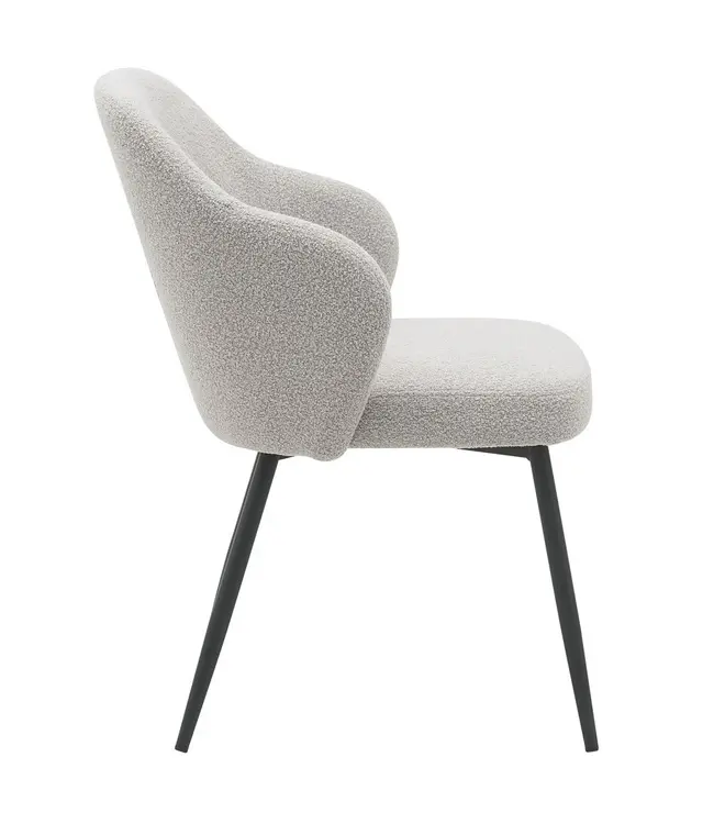 Home67 Eetkamerstoel Kendra – Bouclé – Naturel