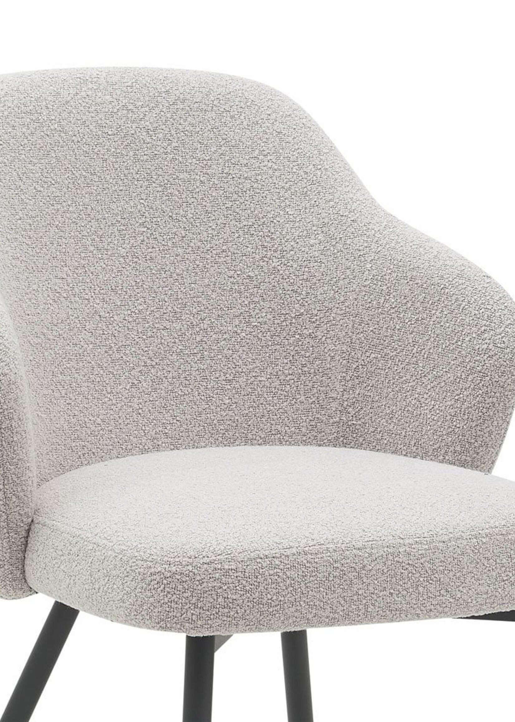 Home67 Eetkamerstoel Kendra – Bouclé – Naturel