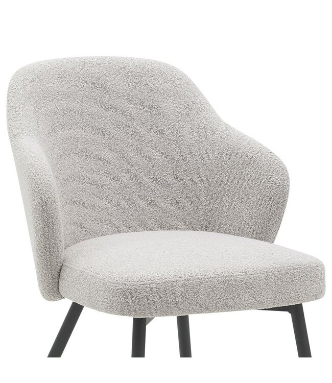 Home67 Eetkamerstoel Kendra – Bouclé – Naturel