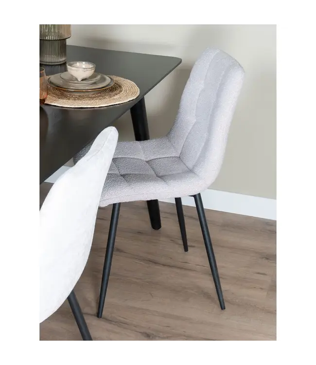 Home67 Eetkamerstoel Jenna – Bouclé – Naturel