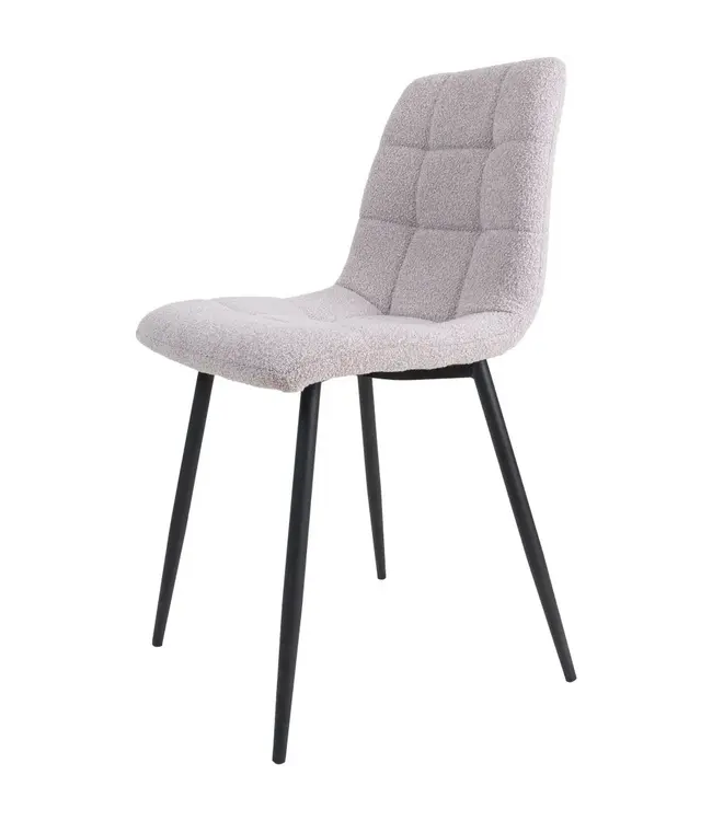 Home67 Eetkamerstoel Jenna – Bouclé – Naturel