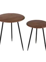 J-line  J-Line salontafel Neo - rubber - naturel/zwart - set van 2
