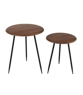 J-line  J-Line salontafel Neo - rubber - naturel/zwart - set van 2