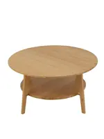 J-line  J-Line bijzettafel Rond - bamboe - naturel - large