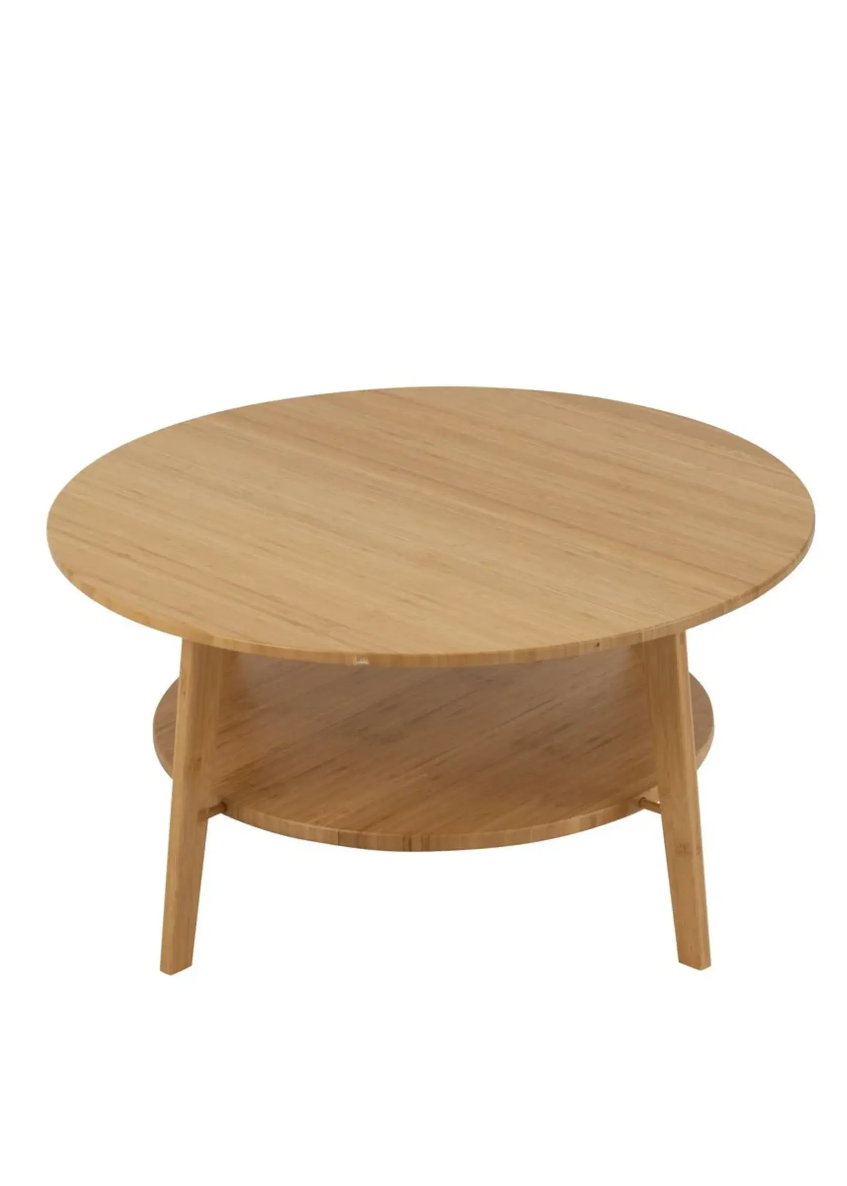 J-line  J-Line bijzettafel Rond - bamboe - naturel - large