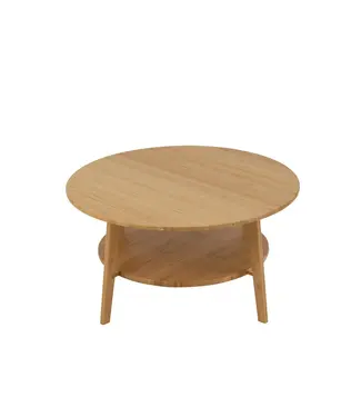 J-line  J-Line bijzettafel Rond - bamboe - naturel - large