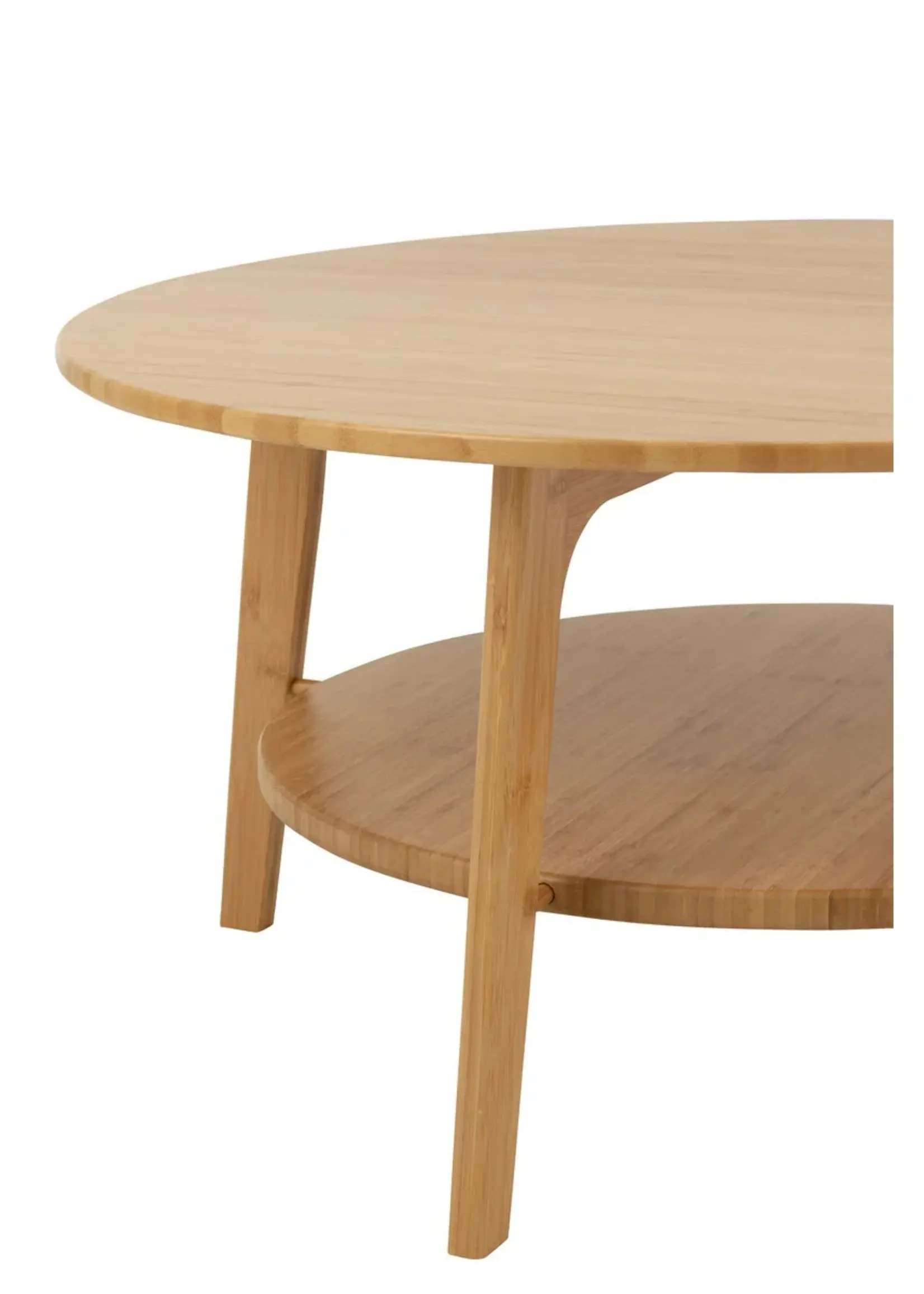J-line  J-Line bijzettafel Rond - bamboe - naturel - large