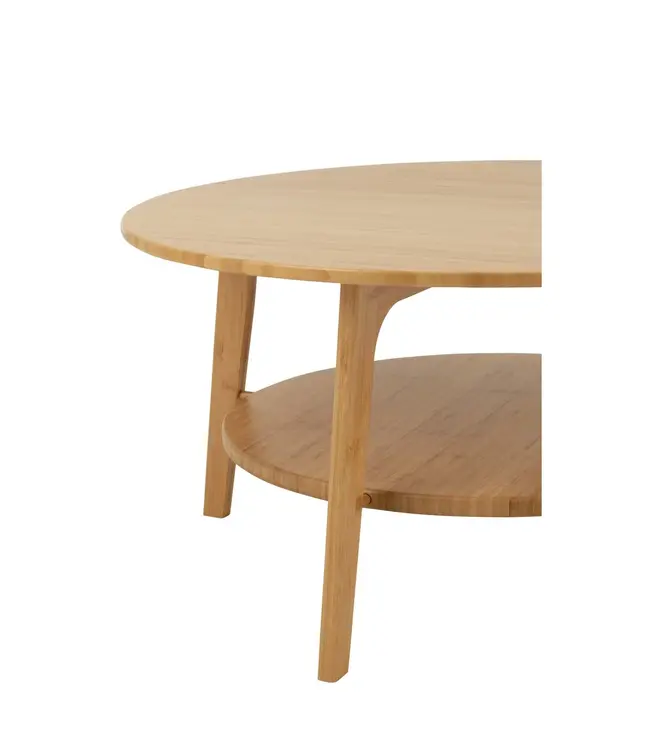 J-line  J-Line bijzettafel Rond - bamboe - naturel - large