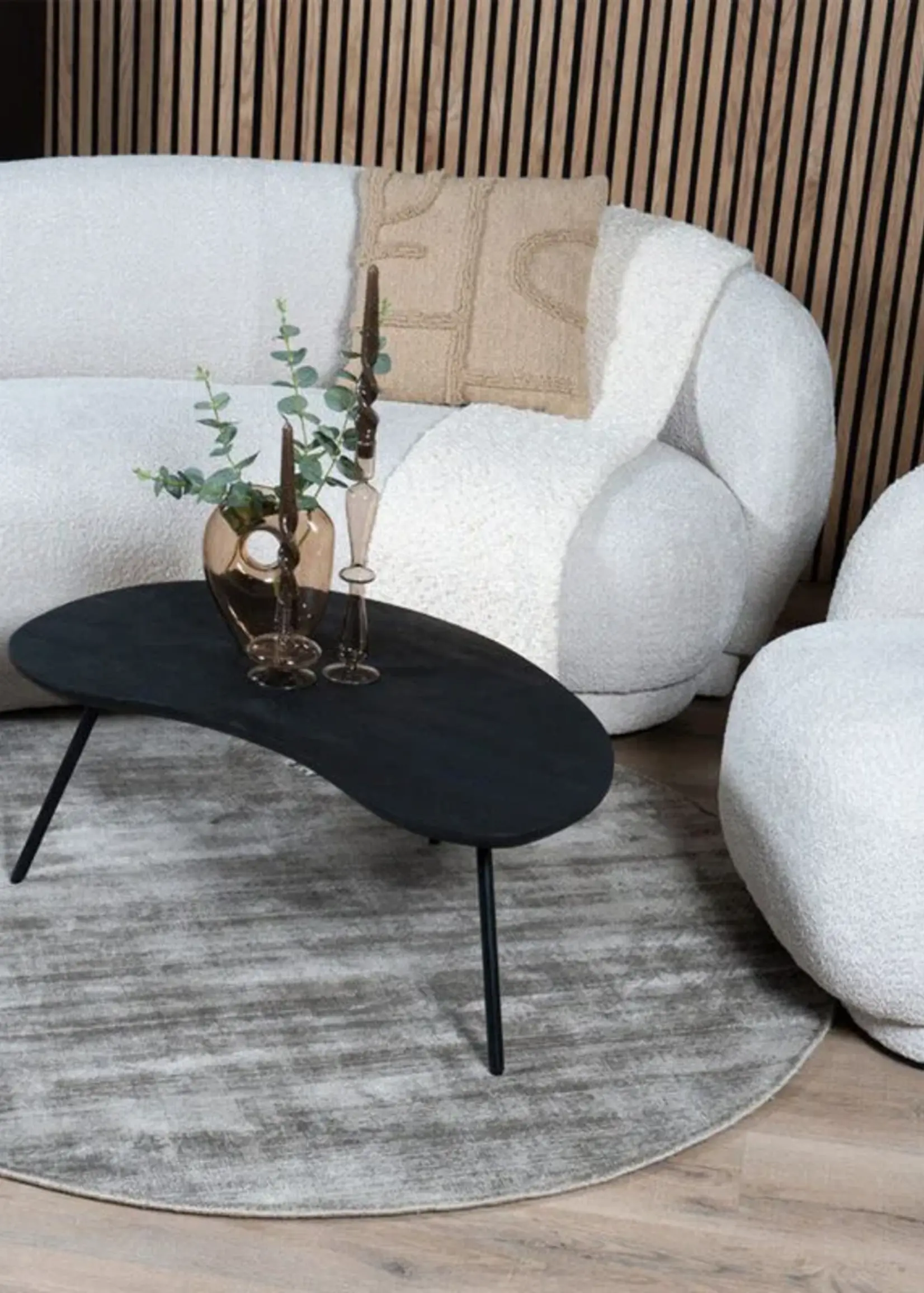 Home67 Salontafel Ludo Zwart – Organisch – Set van 2