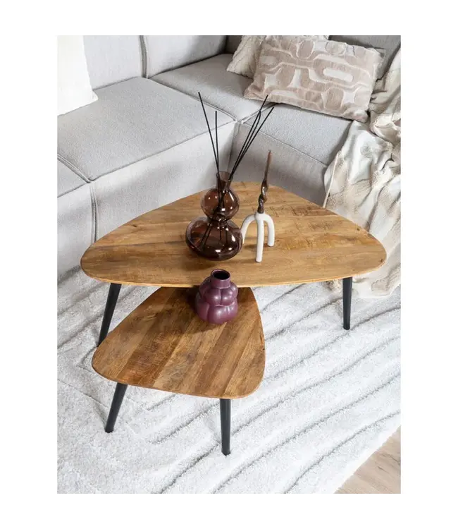 Home67 Salontafel Jamal – Mangohout – Set van 2