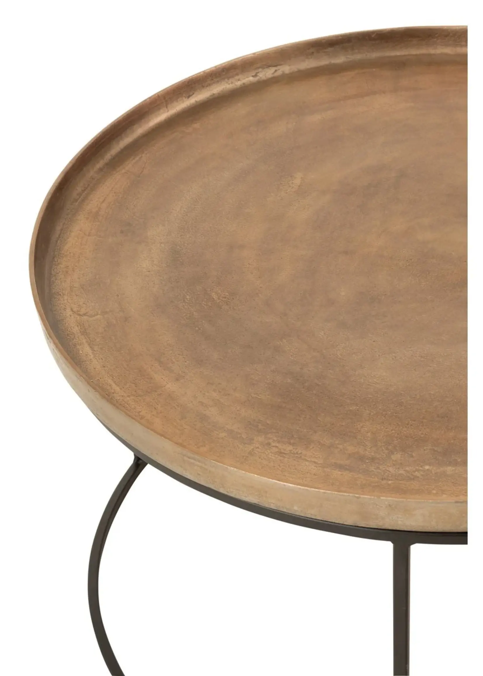 J-line  J-Line bijzettafel Rond - aluminium - roest - set van 3