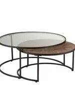 J-line  J-Line Set Van 2 Salontafels Rond Metaal Zwart - 91 x 91 x 41 cm