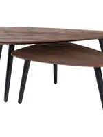 Home67 Salontafel Jamal – Espresso Mangohout – Set van 2