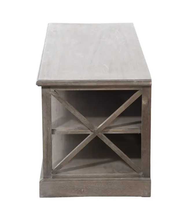 J-line  J-Line TV kast + 2 mand - hout - grijs/naturel