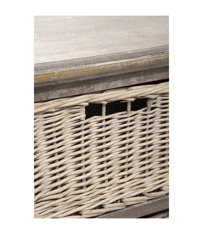 J-line  J-Line TV kast + 2 mand - hout - grijs/naturel