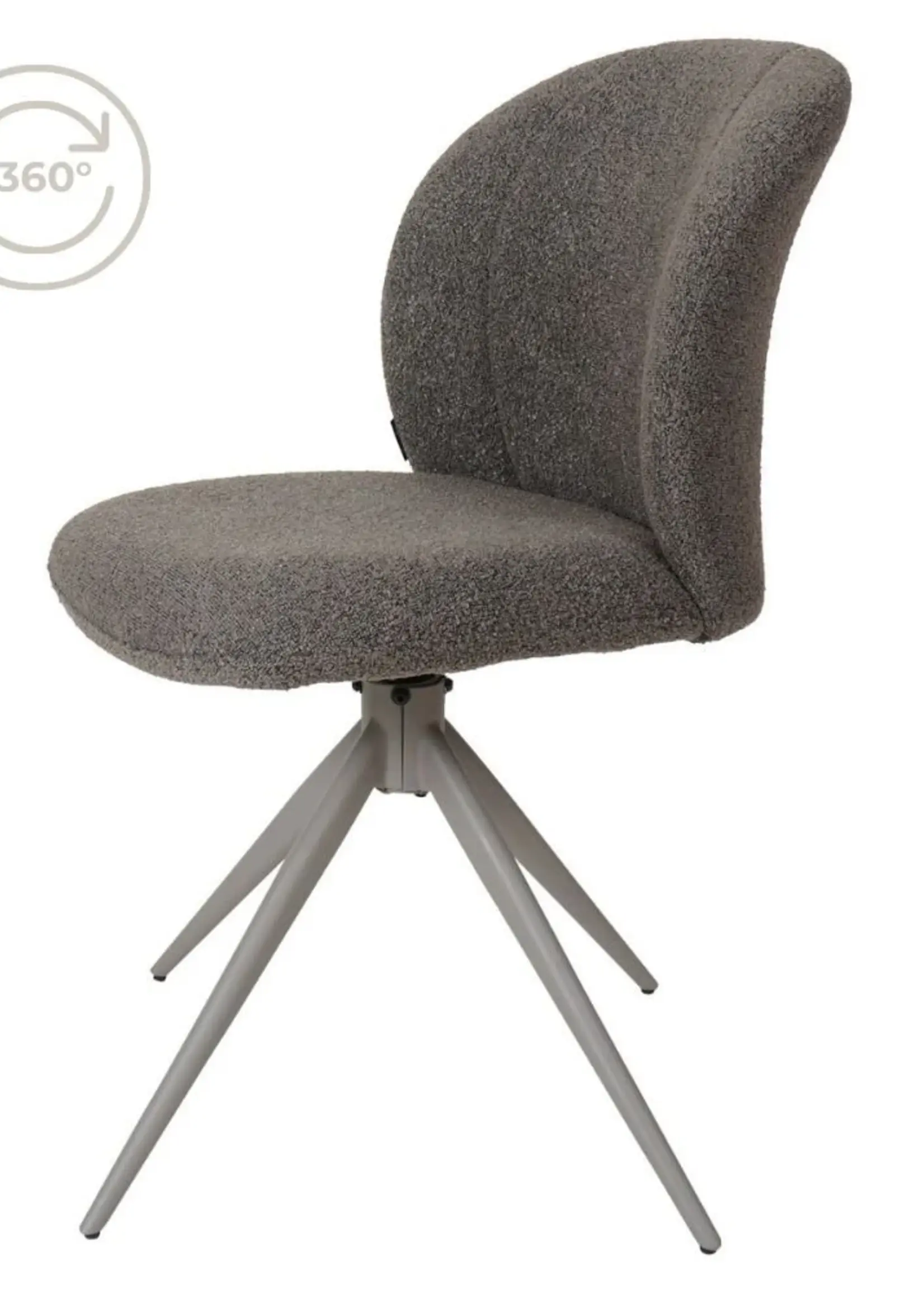 Home67 Eetkamerstoel Cosmo – Bouclé – Brown