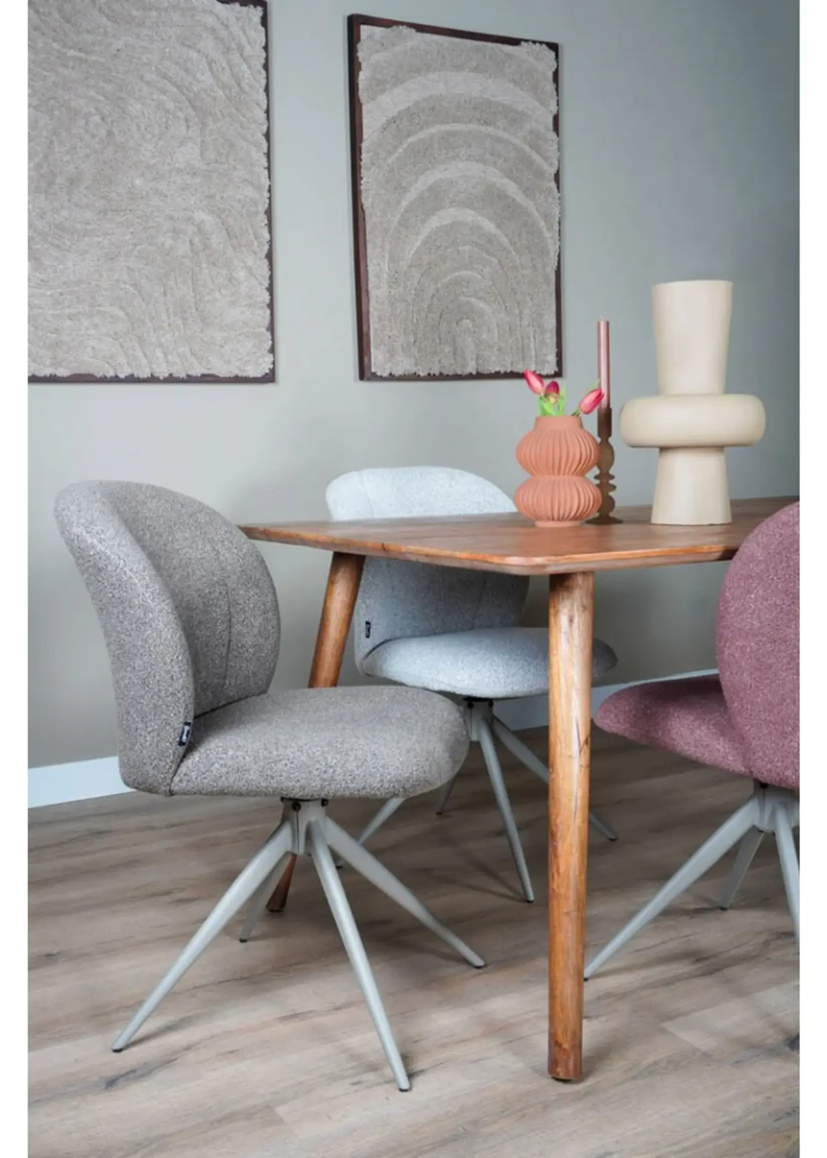 Home67 Eetkamerstoel Cosmo – Bouclé – Brown