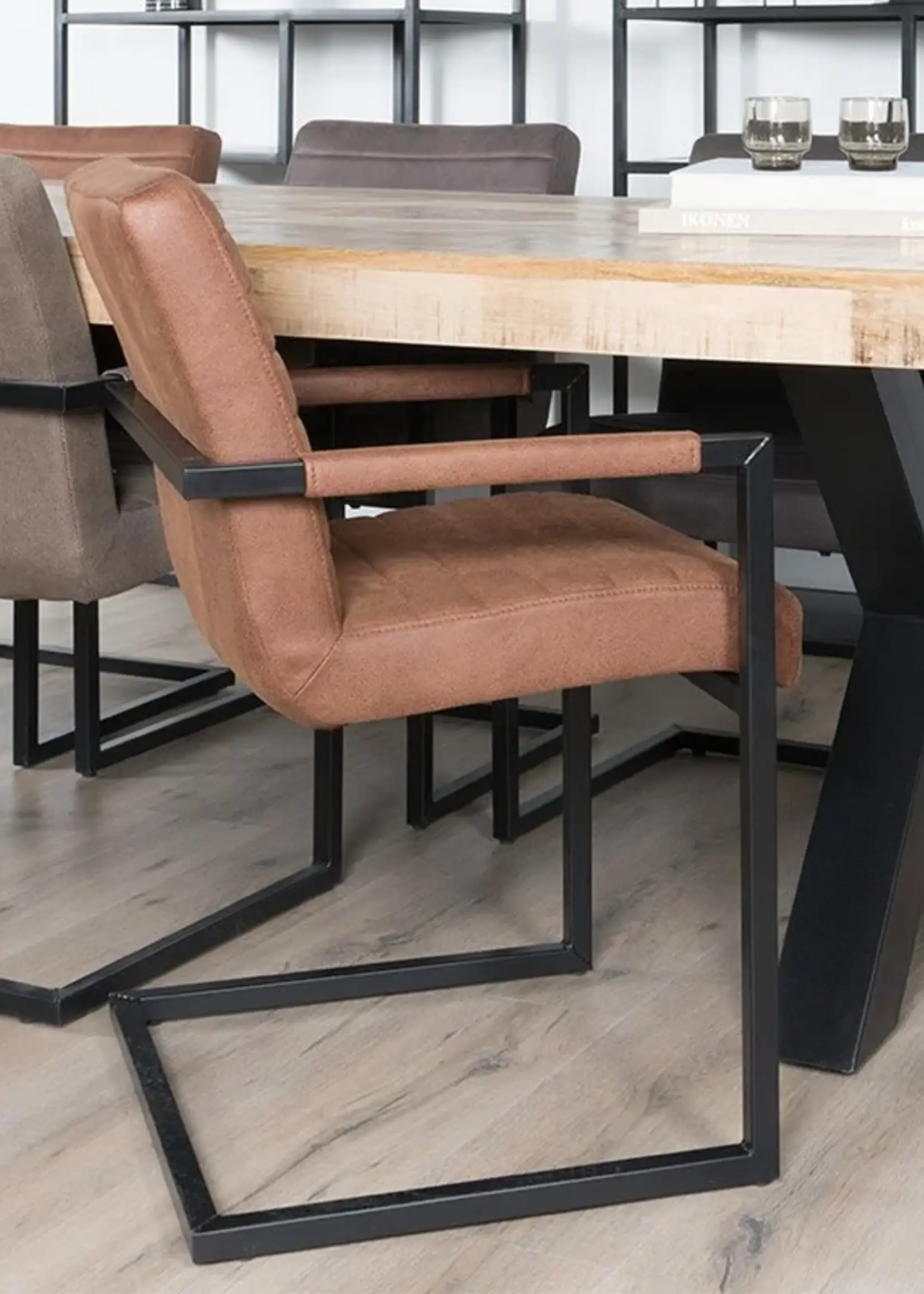 Home67 Eetkamerstoel Toronto Cognac (per 2 stuks)