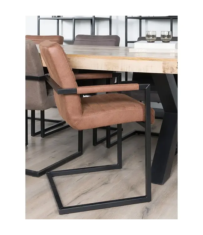 Home67 Eetkamerstoel Toronto Cognac (per 2 stuks)