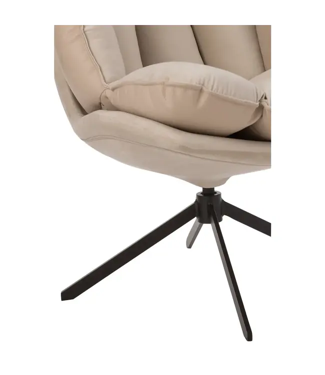 J-line  J-Line stoel Relax Kussen - textiel/metaal - beige