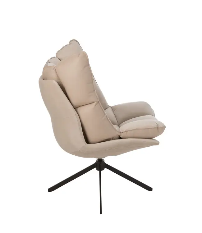 J-line  J-Line stoel Relax Kussen - textiel/metaal - beige