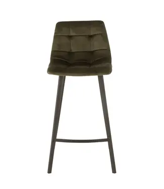 J-line  J-Line Barstoel Olivier Textiel/Metaal Donker Groen
