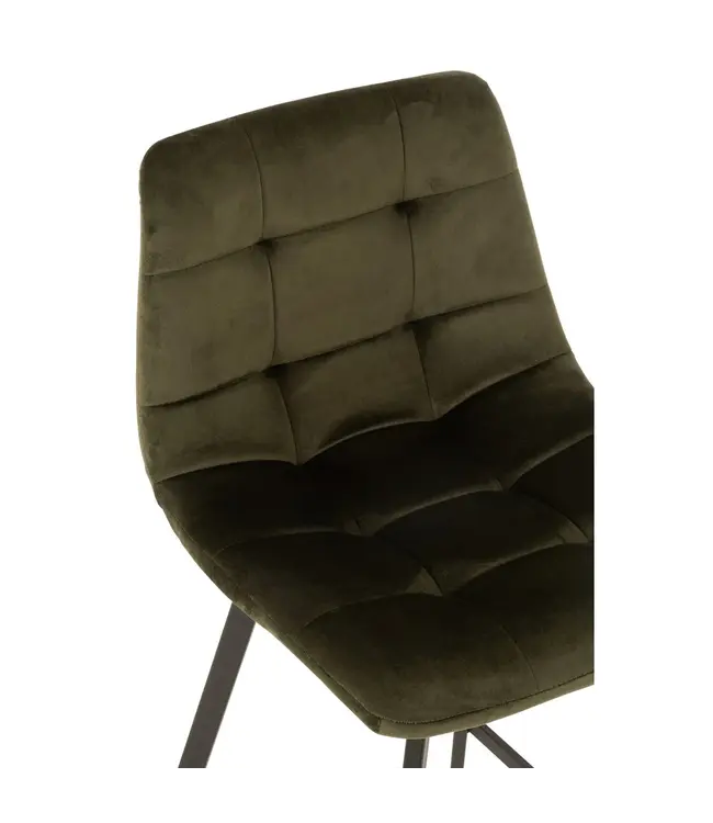 J-line  J-Line Barstoel Olivier Textiel/Metaal Donker Groen