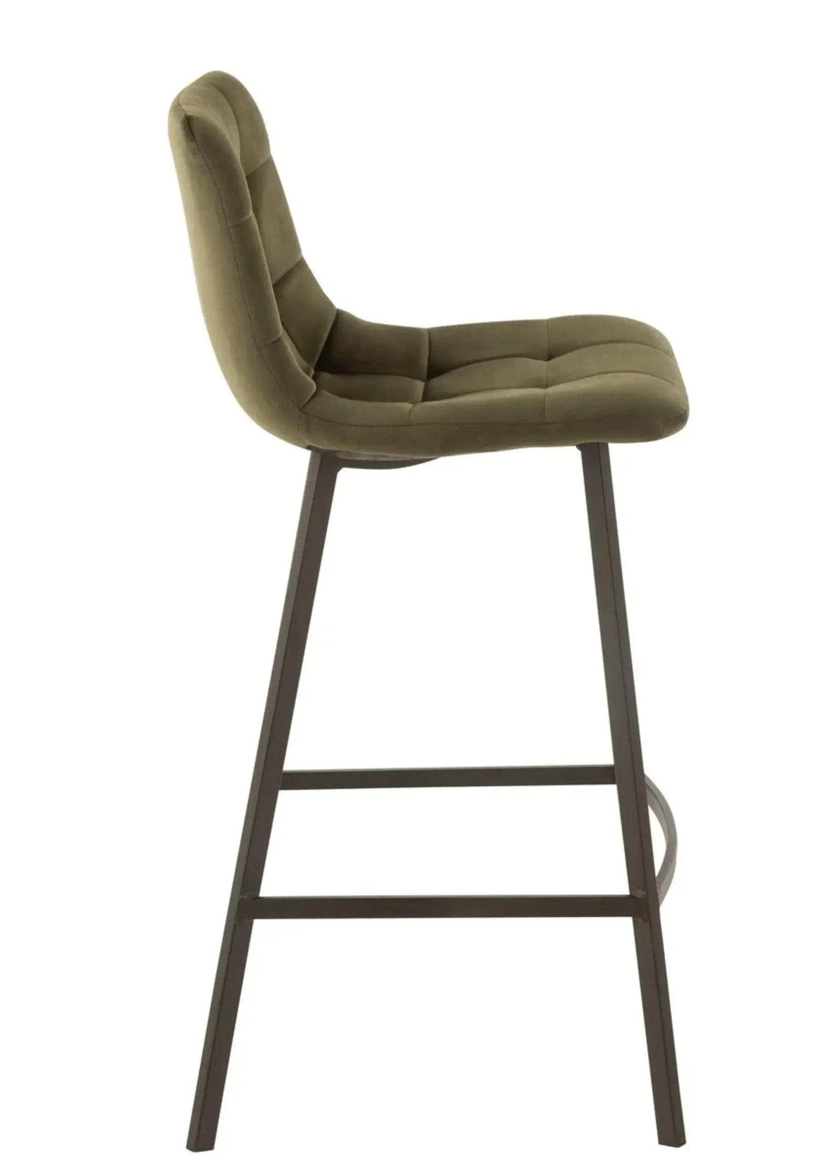 J-line  Barstoel Olivier Textiel/Metaal Donker Groen
