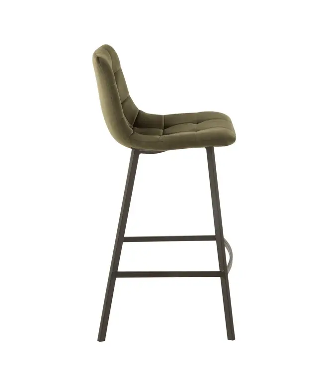 J-line  J-Line Barstoel Olivier Textiel/Metaal Donker Groen