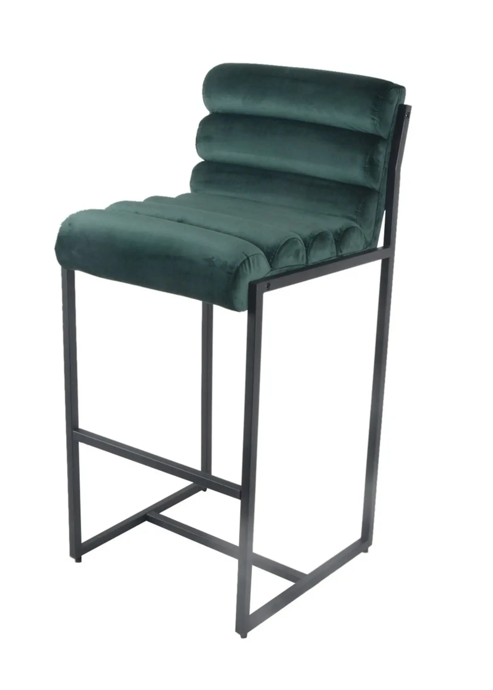 Dami iving Bar stool Design stool 75 cm Velvet Tony - Velvet Dark Green